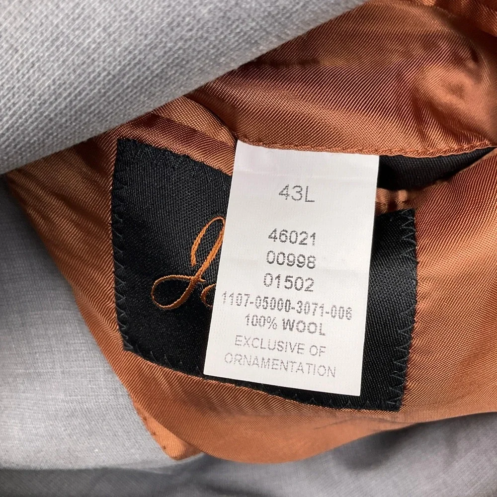 Joseph Jos A Bank Suit Mens 43L 34W 31L‎ Gray Slim Fit Neutral Classic Wool